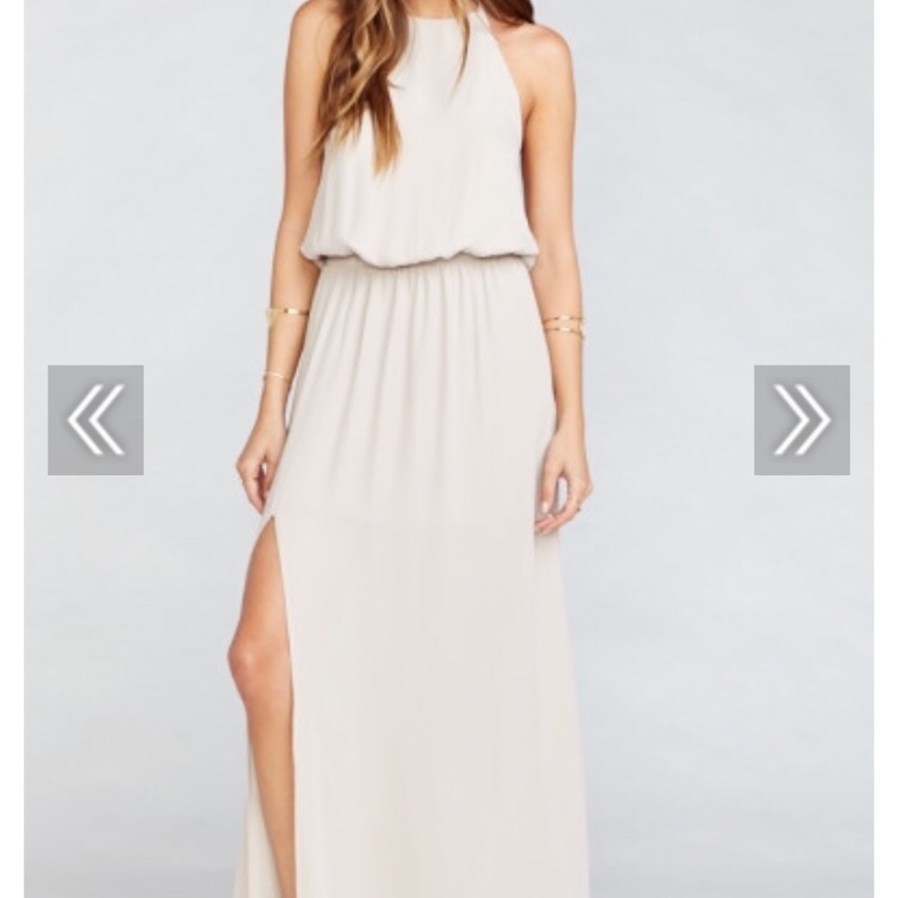 Mumu- Heather Halter Dress- Show Me The Ring Crisp